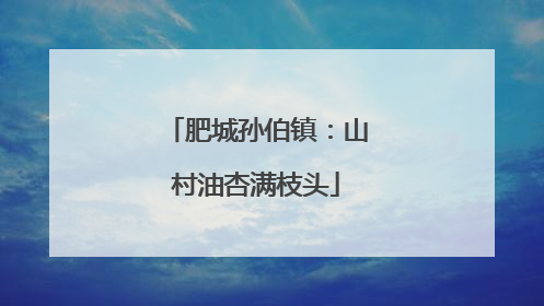 肥城孙伯镇：山村油杏满枝头